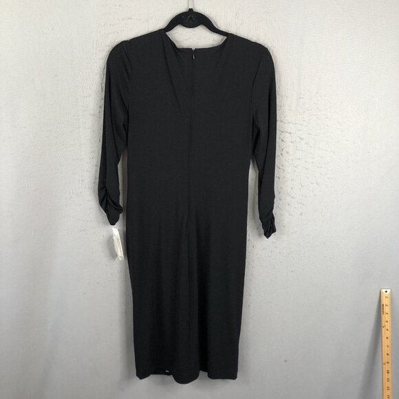 Tadashi Shoji Dress Womens Large Black Twisted Knot Ruched Formal Event NEW - Picture 4 of 16